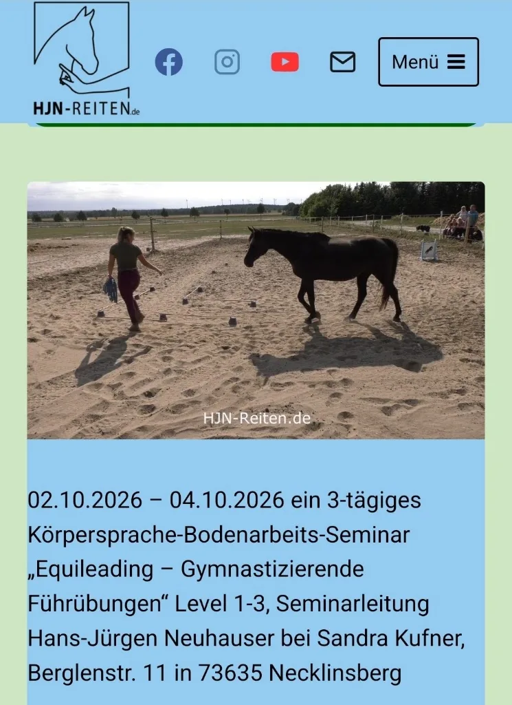 HJN-Reiten Pferdeausbildung, Seminare, Pferdereha - Foto 2